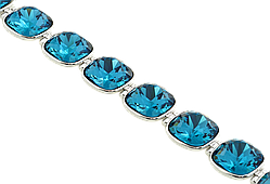 Браслет Xuping Родій із кристалами Swarovski "Кристали Колір Blue Zircon" доп.замок два розміри 16-18,5см х