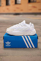 Чоловічі кросівки Adidas Ozelia White Адідас Озелія білі замша текстиль рефлектив демісезон, фото 3