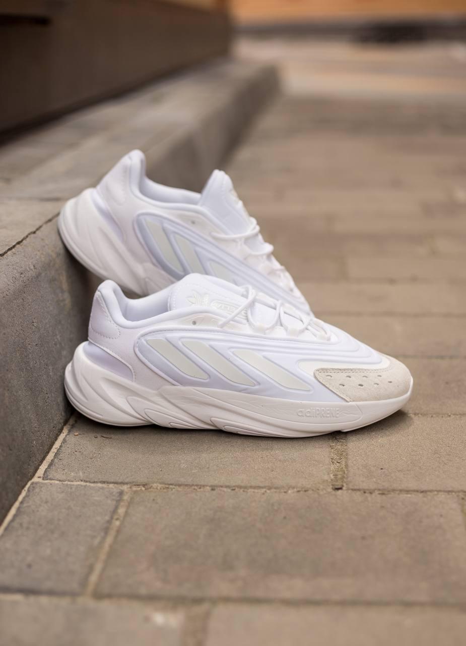 Чоловічі кросівки Adidas Ozelia White Адідас Озелія білі замша текстиль рефлектив демісезон