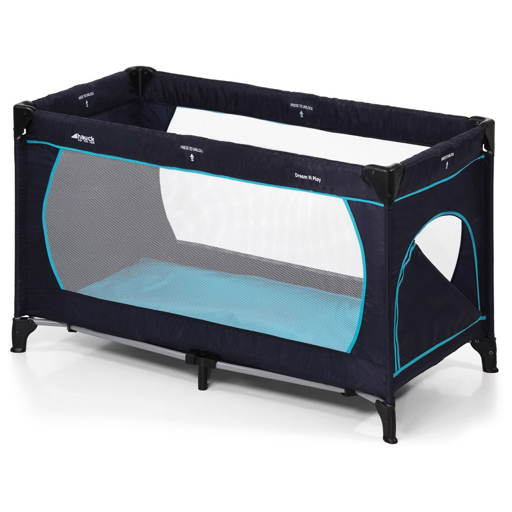 Дитячий манеж-ліжко Hauck Dream N Play Plus Navy/Aqua