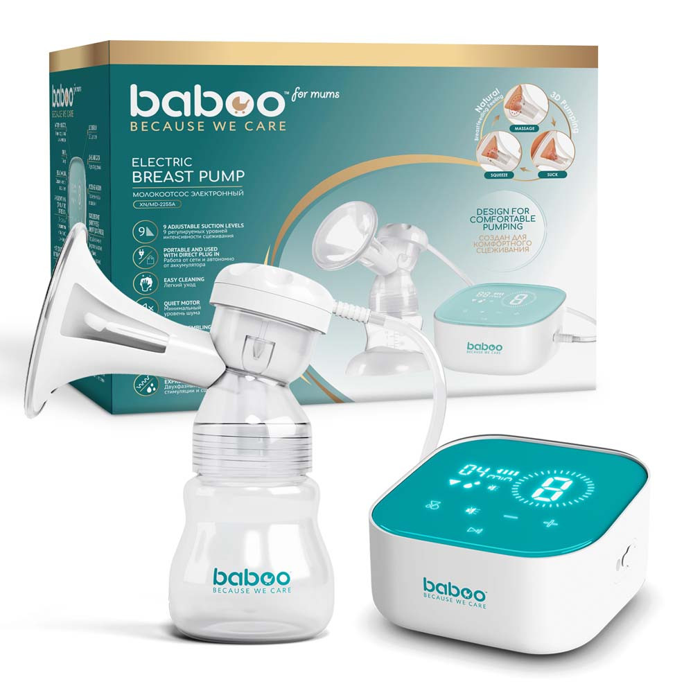 Молоковідсмоктувач електричний BABOO з технологією 3D-всмоктування
