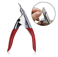 Металевий типсоріз (кусачки) для штучних нігтів, типс Червоний