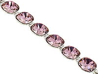 Браслет Xuping Родий с кристаллами Swarovski "Кристаллы Цвет Blush Rose" доп.замок размер 16-18,5см х 1,4см