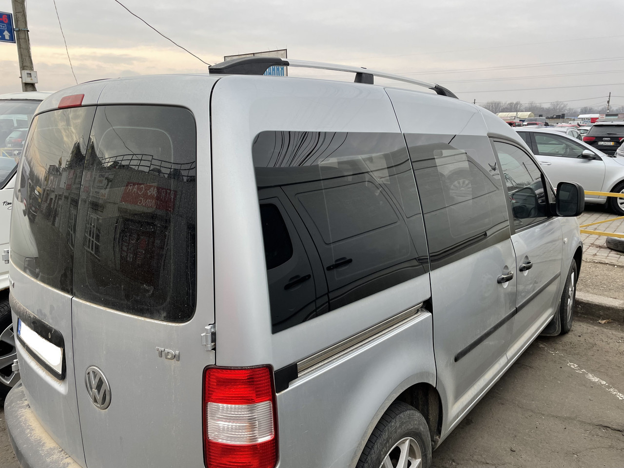 Рейлинги ХРОМ для Volkswagen Caddy 2004-2015 турецкий хром АБС длинная / короткая база кузова - фото 4 - id-p1881323157