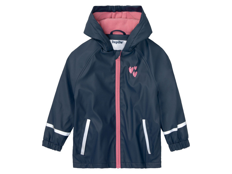 Куртка для дівчинки Lupilu водонепроникна синя сердечка р. 86/92, 98/104, 122/128см, фото 1