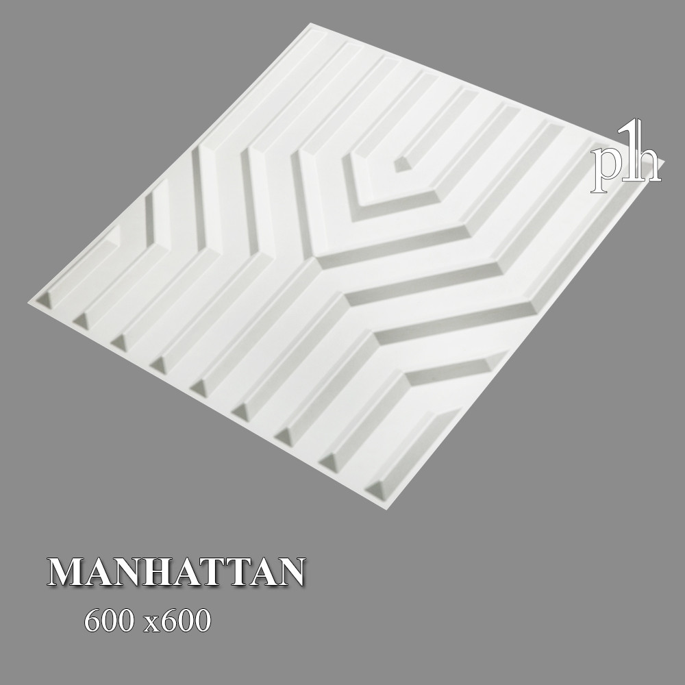 Декоративна 3d панель із бамбука 3d панель Manhattan 600 x 600