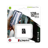 Карта памяти KINGSTON 128GB microSDXC CLASS 10 CANVAS SELECT PLUS 100R A1