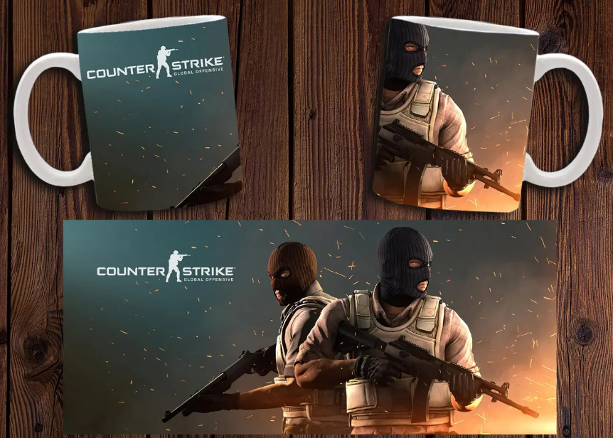Чашка біла керамічна "Counter-Strike: Global Offensive" Контр Страйк ABC