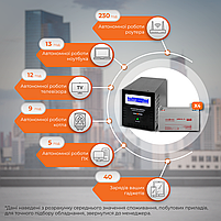 Комплект резервного живлення LP (LogicPower) ДБЖ + гелева батарея (UPS B6000 + АКБ GL 1440W), фото 3