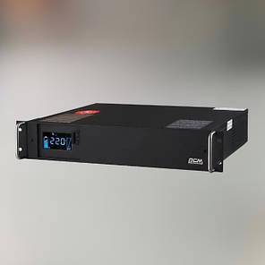 Джерело безперебійного живлення Powercom KIN-1500AP RM LCD (2U), 1500 ВА / 1200 Вт, 4+2 розетки IEC C13, RS-232, AVR, ДБЖ, фото 2