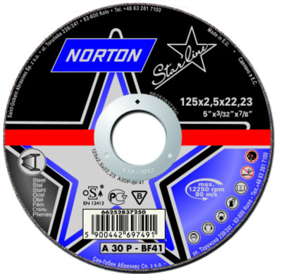 Круги отрезные по металлу Norton STARLINE 230 x 2 x 22.23 - фото 1 - id-p540258045