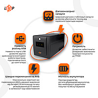 Лінійно-інтерактивне ДБЖ LPM-U1100VA-P (770Вт), фото 3