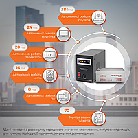 Комплект резервного живлення для котла і теплої підлоги LP (LogicPower) ДБЖ + гелева батарея (UPS B1000VA + АКБ GL 2700W), фото 3