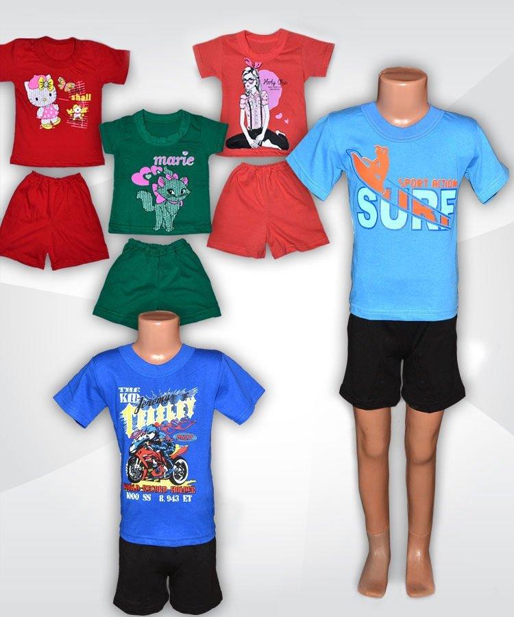 Комплект трикотажный детский 00892 Микс футболка и шорты коттон - фото 3 - id-p1881378943