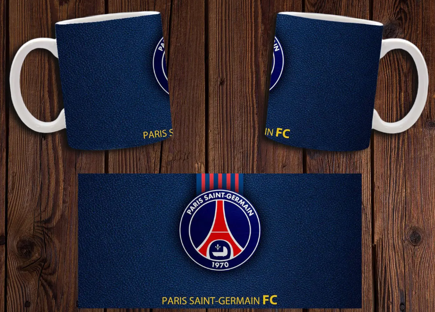 Чашка біла керамічна "ФК Парі Сен-Жермен" ПСЖ/PSG ABC