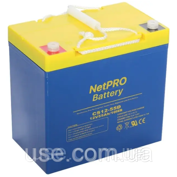 Свинцево-кислотний акумулятор, 12 V, Вольт, 55 AH, ач, а*год, для UPS, ДБЖ, ББЖ