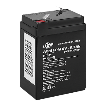 Акумулятор AGM LPM 6V - 5.2 Ah
