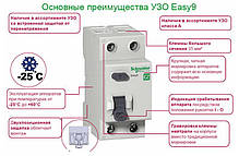 Пристрій захисного відключення, ПЗВ, 2Р, 30мА, 40А, Тип АС, Диференціальний автомат, Дифреле, Schneider, фото 2