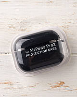 Чехол для наушников Airpods Pro 2 Silicone case с микрофиброй черный