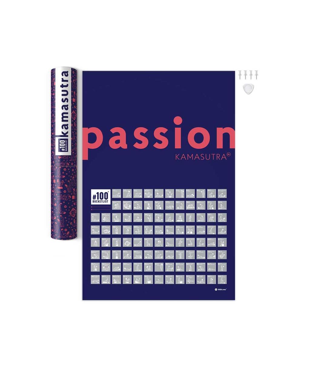 Скретч постер #100Bucketlist KAMASUTRA passion 100KAM