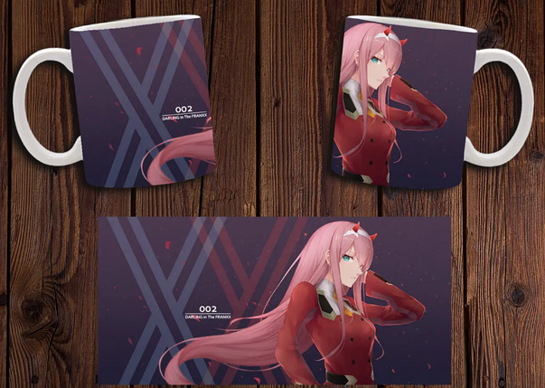 Чашка біла керамічна "Любимий у Франксі" Darling in the Franxx ABC, фото 1