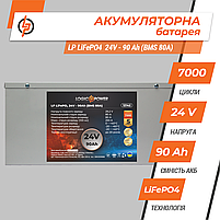 Акумулятор LP LiFePO4 24V (25,6V) - 90 Ah (2304Wh) (BMS 80A) металл, фото 4