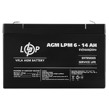 Акумулятор AGM LPM 6V - 14 Ah
