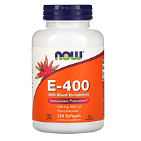 Вітамін E суміш токоферолів Now Foods Vitamin E Mixed 400 МО 250 капсул