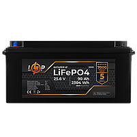 Акумулятор LP LiFePO4 24V (25,6V) - 90 Ah (2304Wh) (BMS 150A/75А) пластик, фото 3