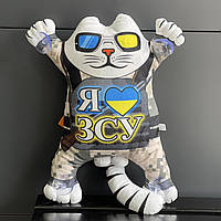 Іграшка подушка на присосках "Кіт Саймон. Я люблю ЗСУ", Мягкая игрушка "Котик" ТМ "Копиця"