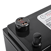 Акумулятор переносний з USB та роз. 12V LP LiFePO4 12V (12,8V) - 50 Ah (640Wh) (BMS 50A/25А) пластик с З.У., фото 4