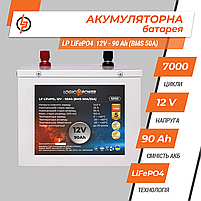 Акумулятор LP LiFePO4 12V (12,8V) - 90 Ah (1152Wh) (BMS 50A/25A) металл, фото 4
