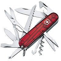 Нож складной, мультитул + LED Victorinox Huntsman Lite (91мм, 21 функция), красный прозр. 1.7915.T