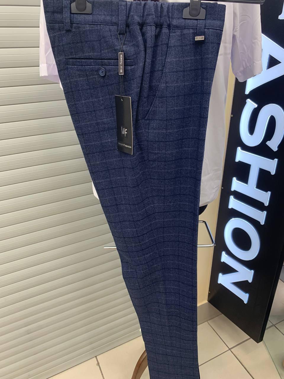 Штани чоловічі relaxed fit West-Fashion модель А-857 клітинка