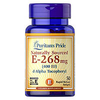 Витамины и минералы Puritan's Pride Vitamin E 400 IU (268 mg) Naturally Sourced, 50 капсул