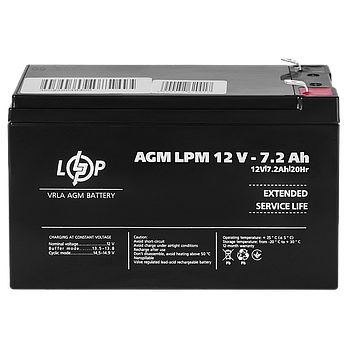 Акумулятор AGM LPM 12V - 7.2 Ah