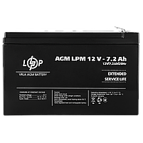 Акумулятор AGM LPM 12V - 7.2 Ah, фото 5