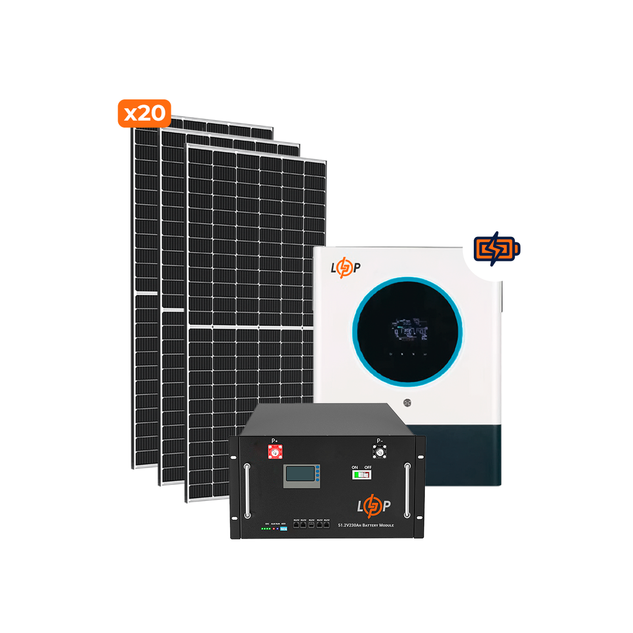 Сонячна електростанція (СЕС) Преміум + 8kW АКБ 11kWh LiFePO4 230 Ah