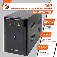 Лінійно-інтерактивне ДБЖ LPM-U1100VA (770Вт), фото 2