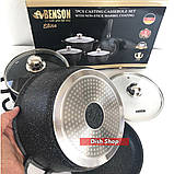 Набір каструль та сковорода Benson з мармуровим покриттям, фото 4