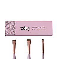 Zola Набор кистей для покраски бровей Magic Brow Brush, светло-розовый