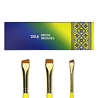 Zola Набор кистей для покраски бровей Brow Brushes Ukranian Edition