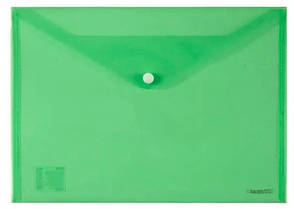 Папка-конверт на кнопці А4 Axent 1402 зелена прозора