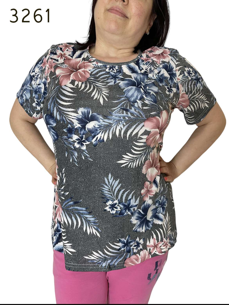 ✅Футболка жіноча напівбатал Розмір: 48-50-52-54-56-58 Зрістовка: 6шт мікс кольору, фото 1