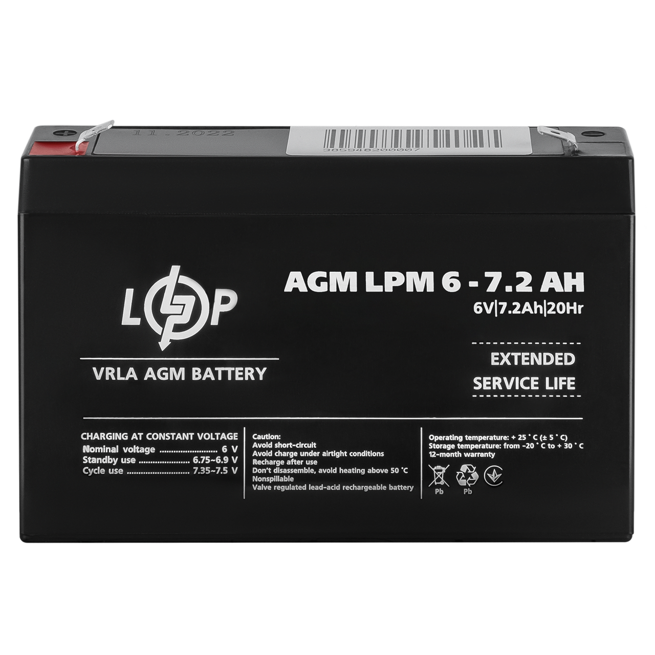 Акумулятор AGM LPM 6V - 7.2 Ah