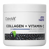 Коллаген Ostrovit collagen + vitamin C 200 Г черная смородина