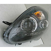 Передня альтернативна оптика для Fiat Grande Punto 2005-2009 (чорна)