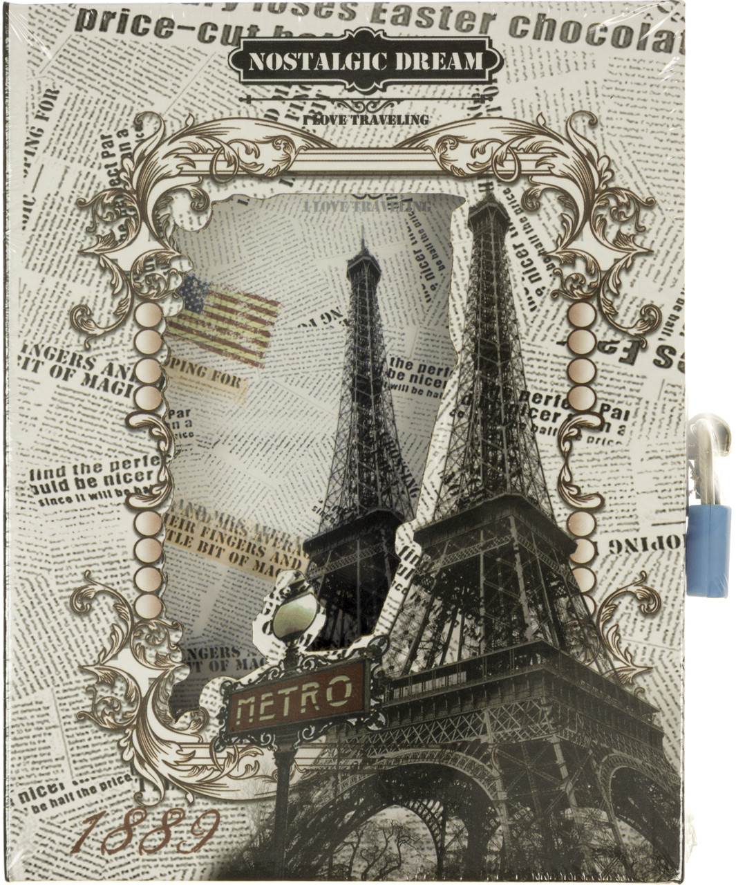 Блокнот на замку B6 64арк. "Париж" в кор-ці №YH64K-B0241, фото 1