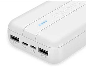 Зовнішній акумулятор Power Bank Reinston EPB028 20000mah, Білий, фото 4