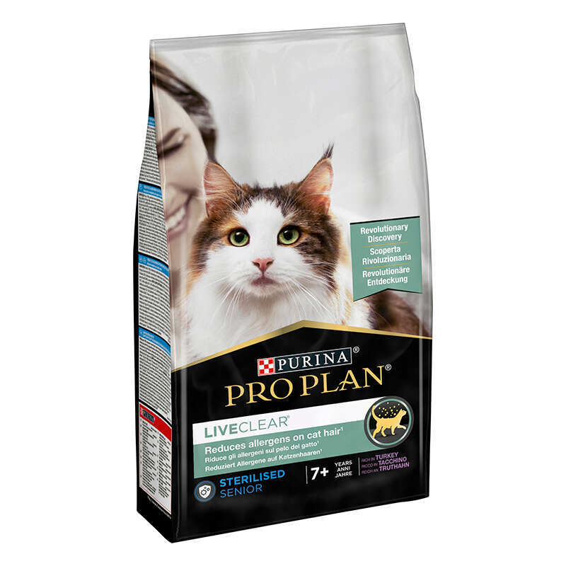 Сухий повнораціонний корм для стерилізованих котів старше 7 років Purina Pro Plan (Пуріна Про План) LiveClear з індичкою 1,4 кг